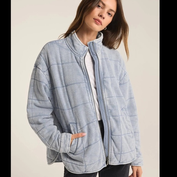 NWT Z Supply Bonfire Denim Knit Jacket - Picture 1 of 8